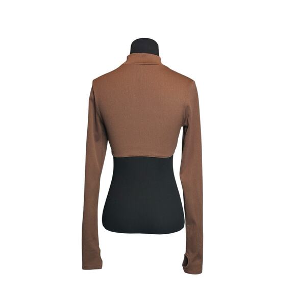 H&M brown long sleeves crop top size Small - Picture 2 of 15